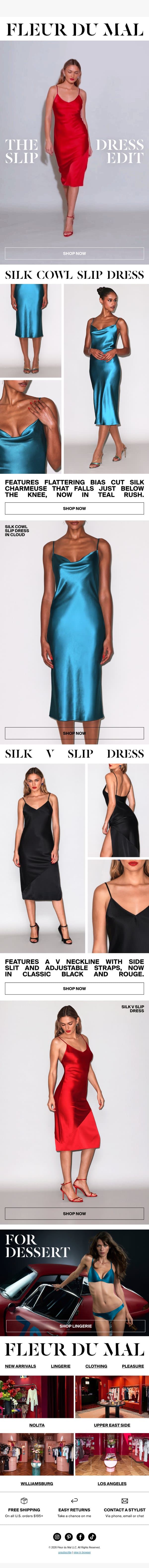 It's Always Slip Dress Season ❤️ email from Fleur du Mal screenshot