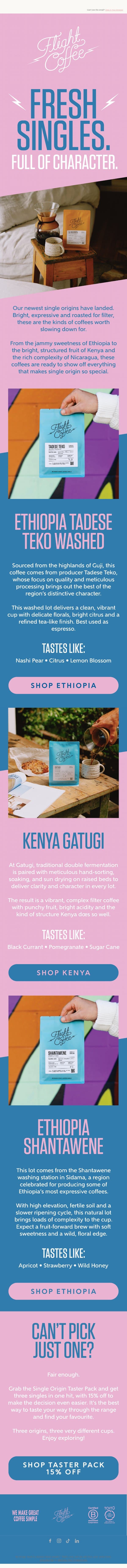 Hot new singles from Kenya & Ethiopia ๐ฐ๐ช๐ช๐น email from Flight Coffee screenshot