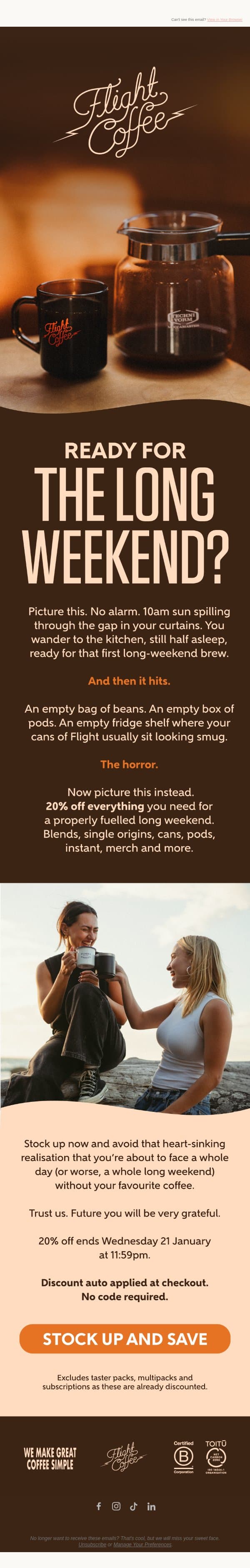 Waitangi Weekend, better with good coffee ๐ email from Flight Coffee screenshot