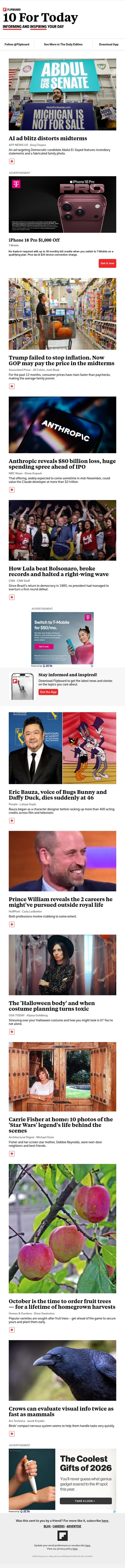 Nasty AI ads distort midterm candidates email from Flipboard screenshot