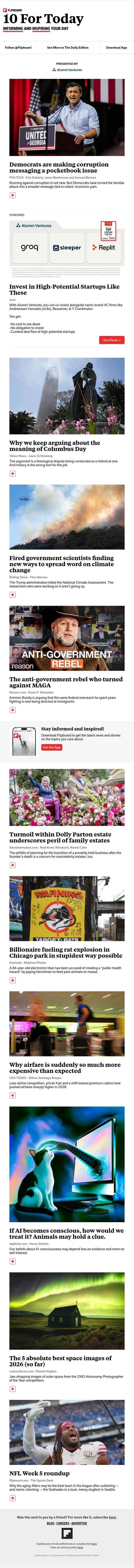 Dems' midterm play: Corruption hits your pocketbook email from Flipboard screenshot