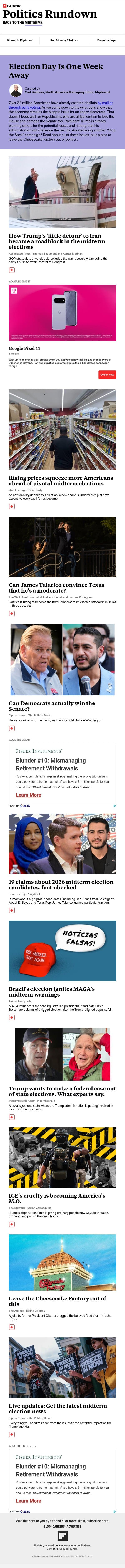 How Iran war is hammering Republicans email from Flipboard screenshot
