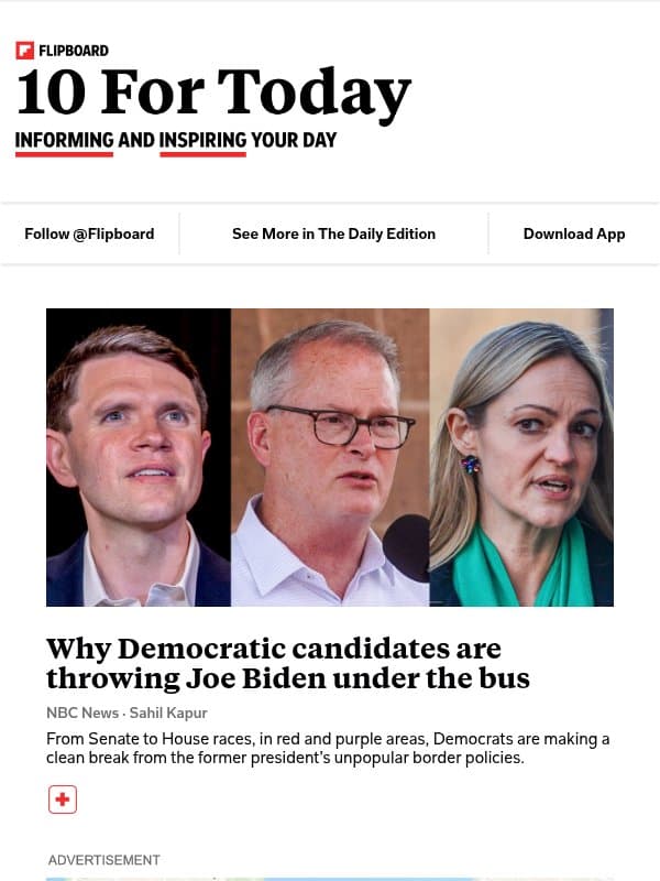 Where Democrats are breaking from Joe Biden email from Flipboard