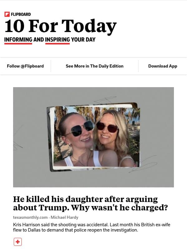 He killed his daughter after arguing about Trump. Why wasn't he charged? email from Flipboard