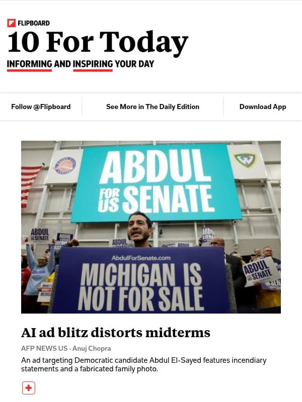 Nasty AI ads distort midterm candidates email from Flipboard