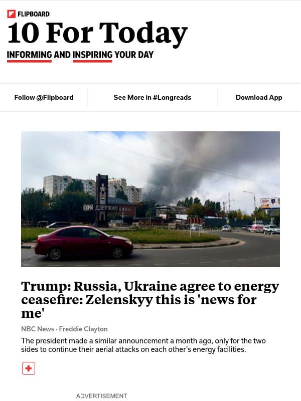 Do we have an energy ceasefire? email from Flipboard