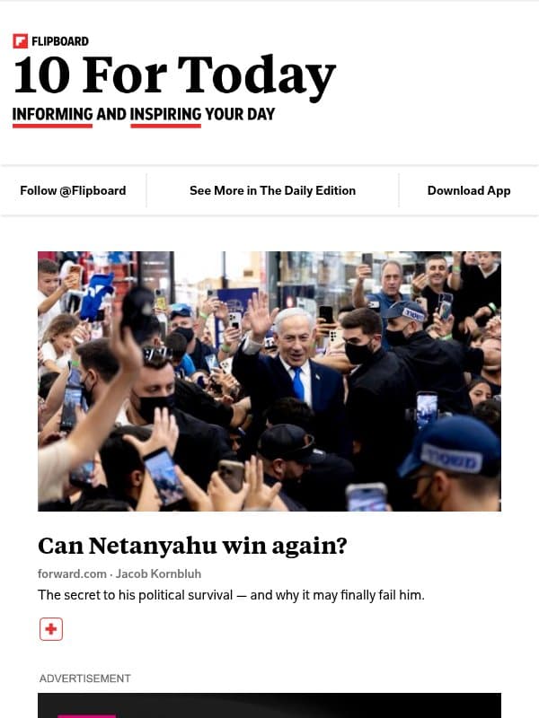 Can Netanyahu win again? email from Flipboard
