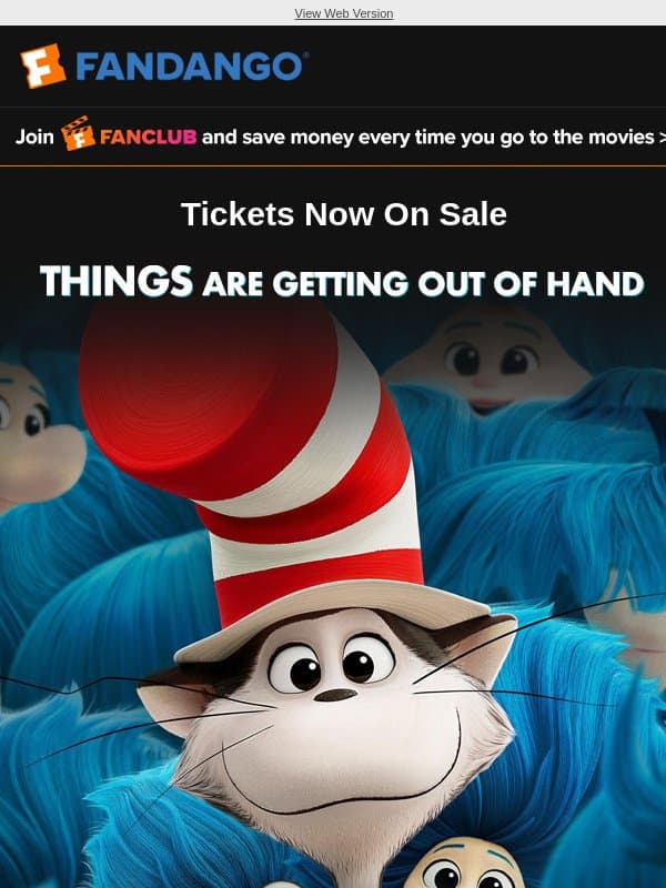 Get Tickets: The Cat in the Hat email from Flixster