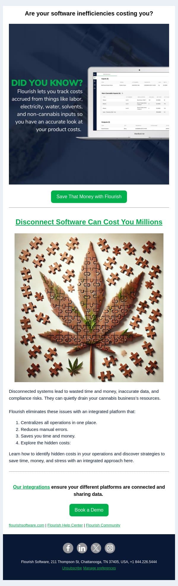 Save That Money with Our Software 💲 email from Flourish Software screenshot