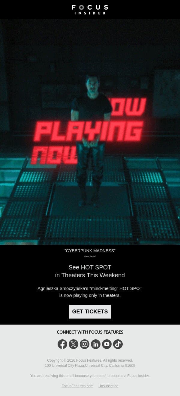HOT SPOT Will Blow Your Mind 💥 email from Focus Features screenshot