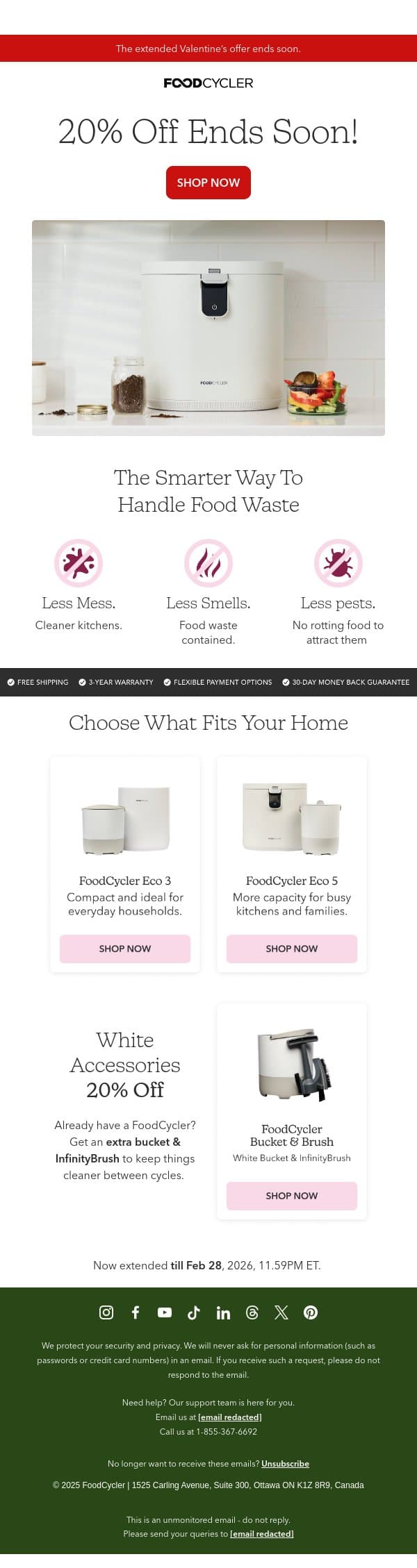 Just A Few Days Left π©· Still Time To Save 20% email from Food Cycler screenshot