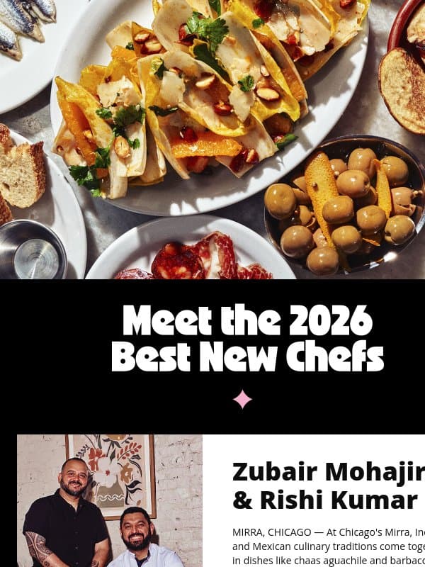 14 Best New Chefs to Watch in 2026 email from Food & Wine