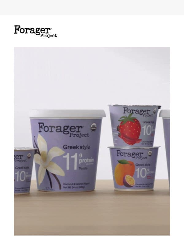 New flavors. More protein. More to Greek to love. π email from Forager Project