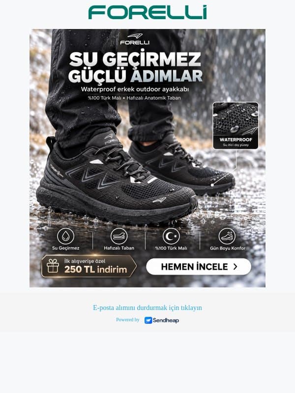 Waterproof Teknolojisiyle Yağmura Hazır Olun! | FORELLİ email from Forelli screenshot