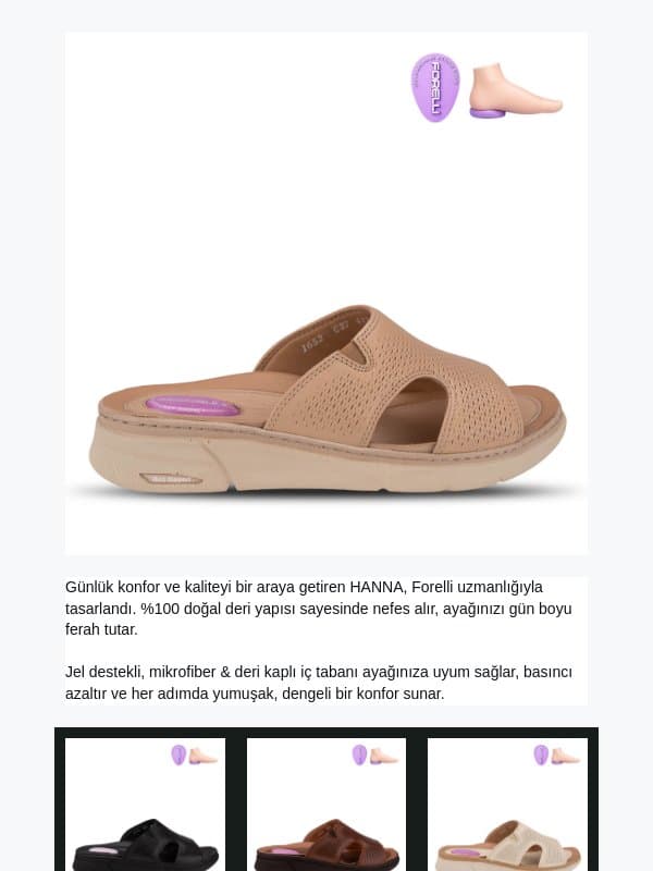 Gün Boyu Konfor: HANNA Deri Terlik ile Tanışın | FORELLİ email from Forelli