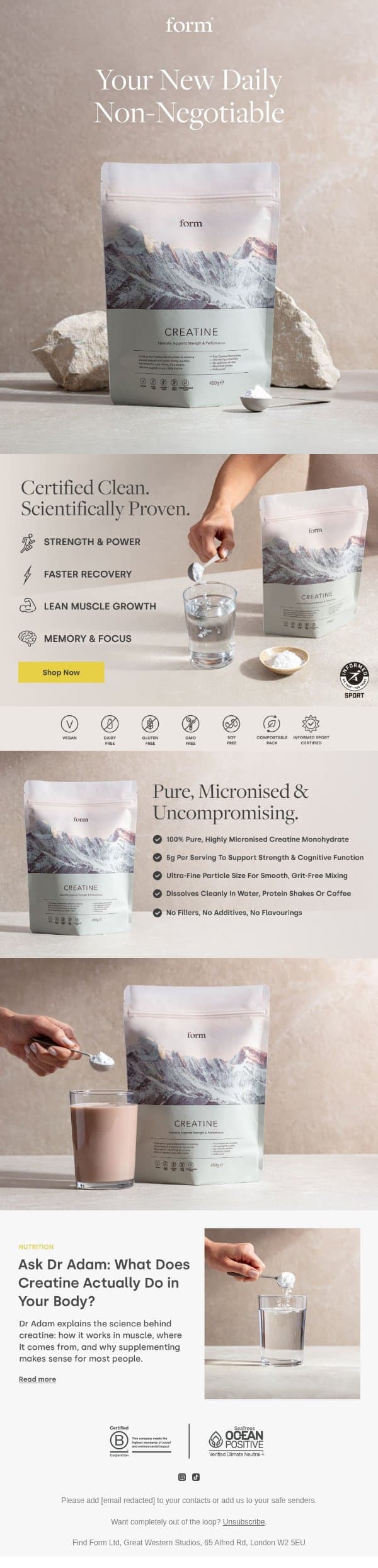 Form - Meet Form Creatine email from Form Nutrition screenshot