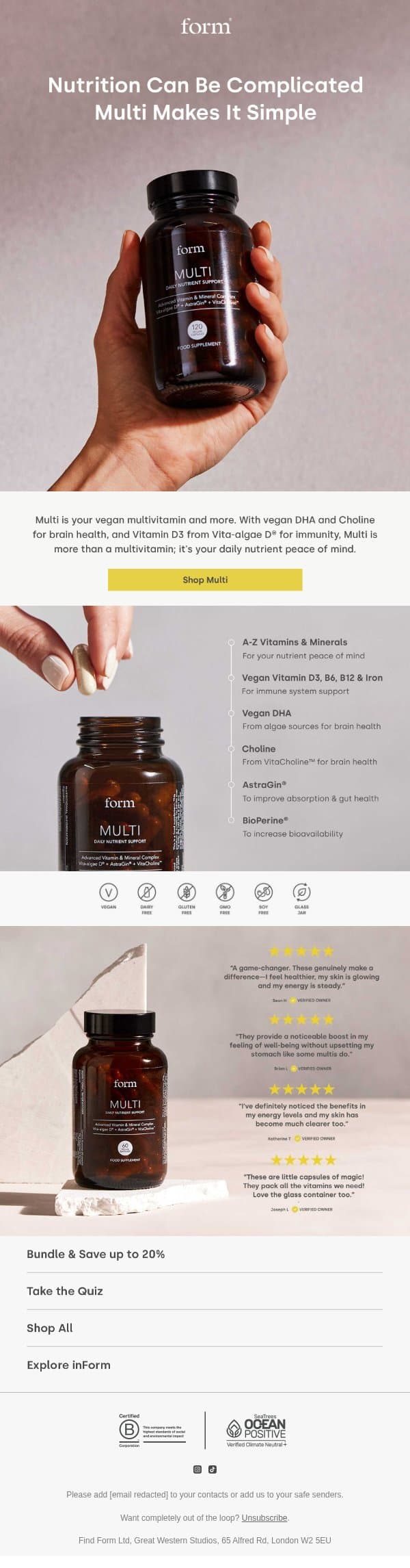 Form - Multi Is More Than A Multivitamin đź’Š email from Form Nutrition screenshot