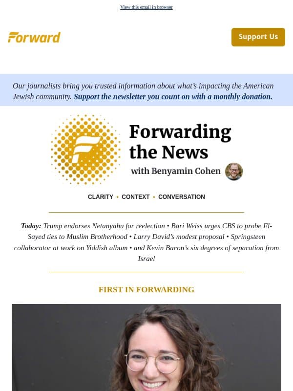 Was this campus rabbi fired over her fianceβs criticism of Israel? email from Forward