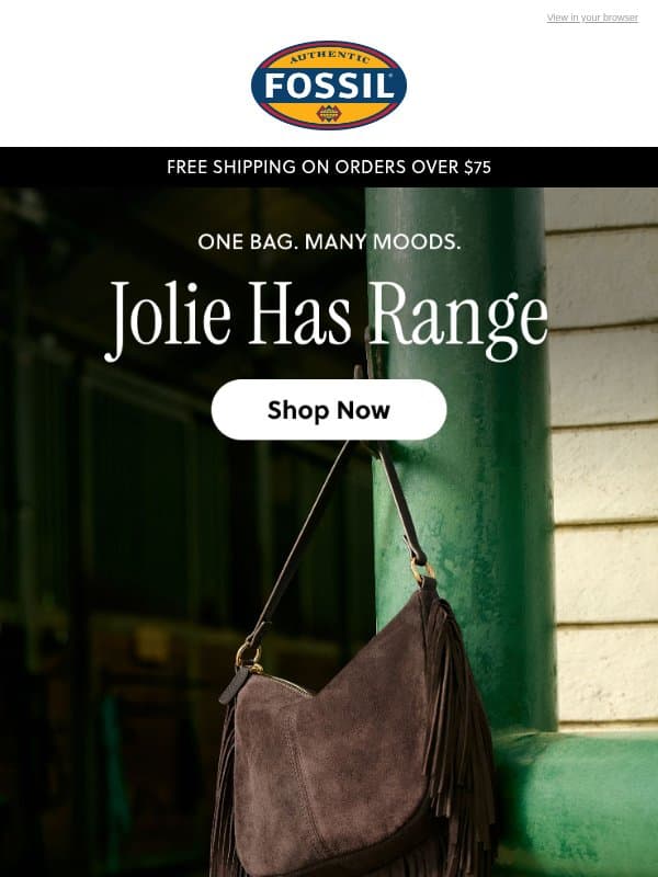One Jolie. Three new looks. email from Fossil