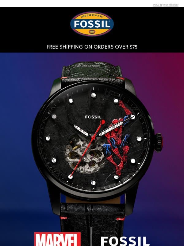 GOING FAST >> The Spider-Man Automatic π·οΈ email from Fossil