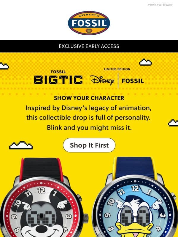 Oh boy! Disney Big Tic is here β¨ email from Fossil
