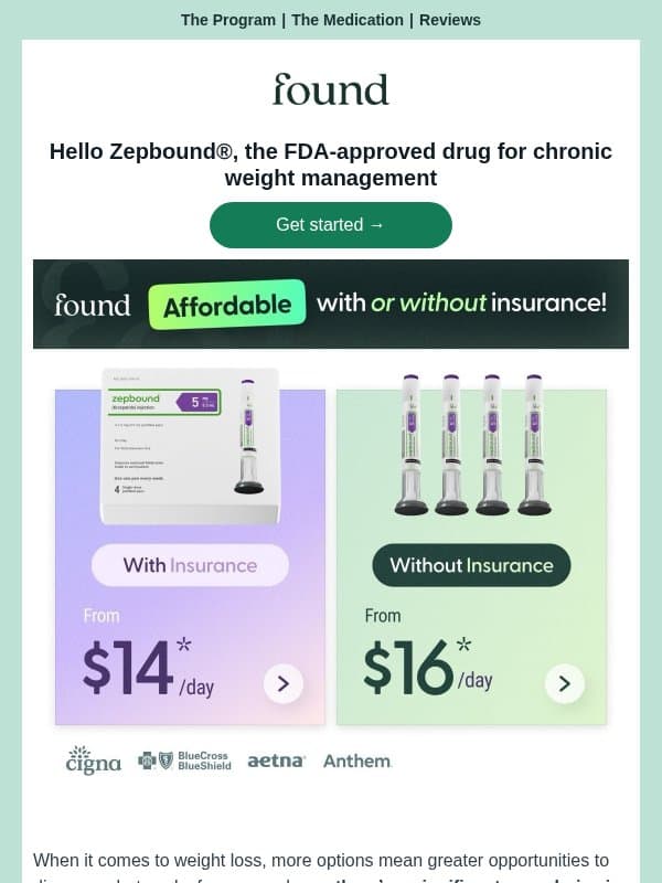 Zepboundยฎ access with flexible options email from Found