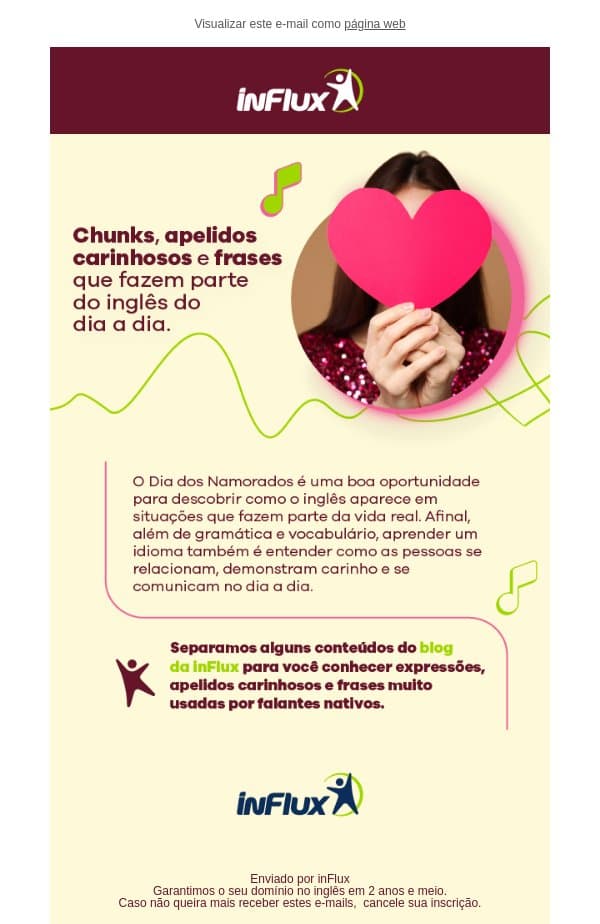 O que os falantes de inglês dizem quando estão apaixonados? email from Fragments Idiomas (Fragranças?) screenshot