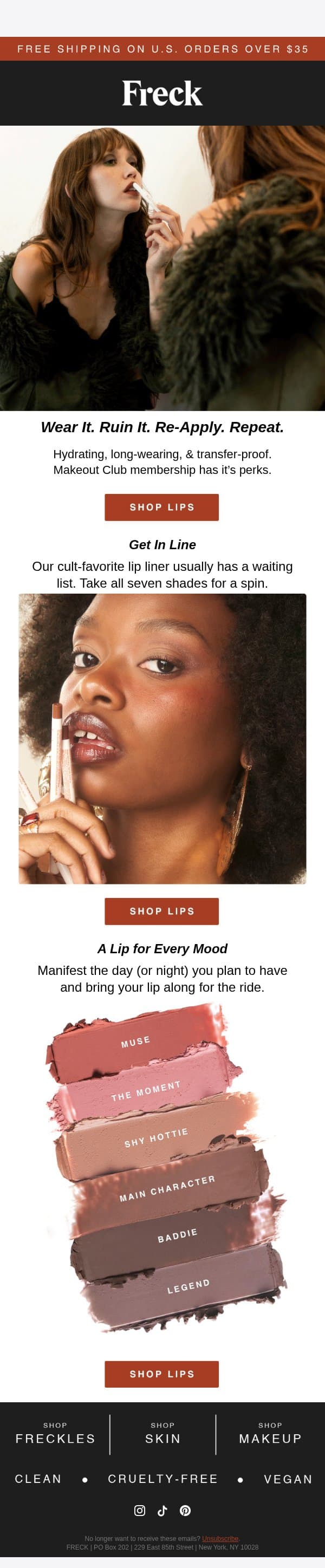 Your New Favorite Lip Combo π email from Freck Beauty screenshot