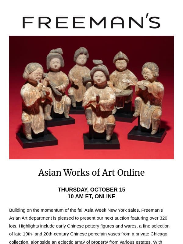 Last Chance to Bid | Asian Works of Art Online email from Freeman's