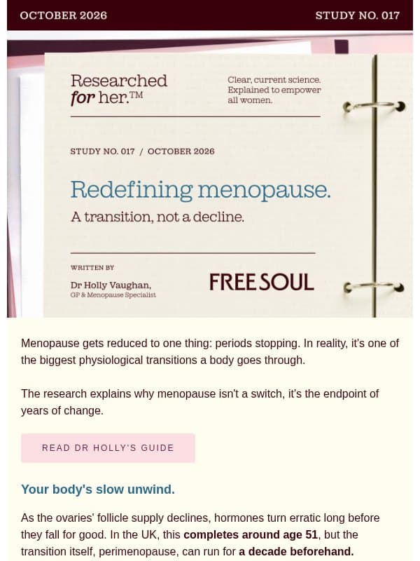 Menopause isn't what you think it is. email from FreeSoul