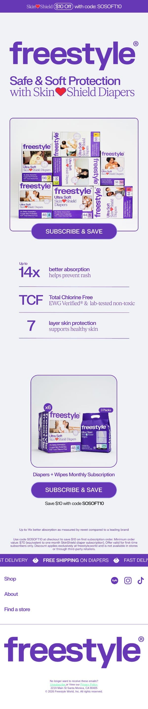 Welcome to Freestyle email from Freestyle screenshot