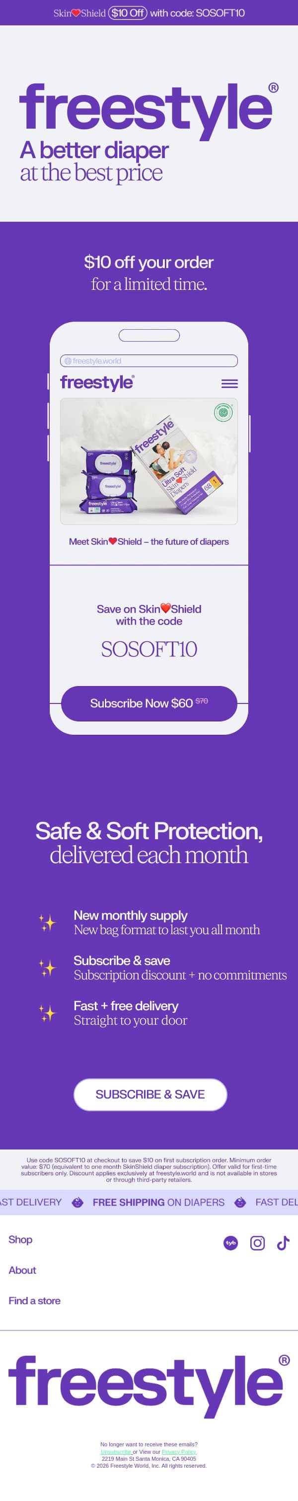 We think you’re going to love Skin❤️Shield email from Freestyle screenshot