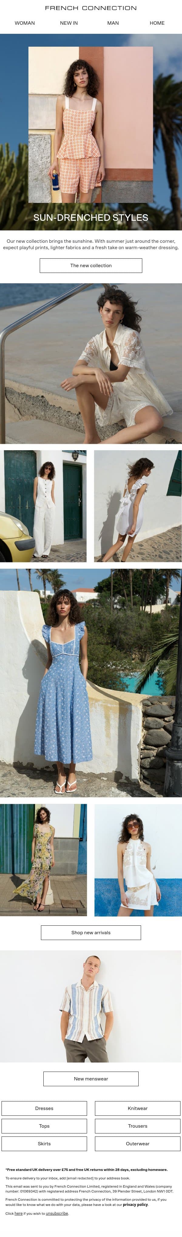 New In: Sun-seeker collection ☀️ email from French Connection screenshot
