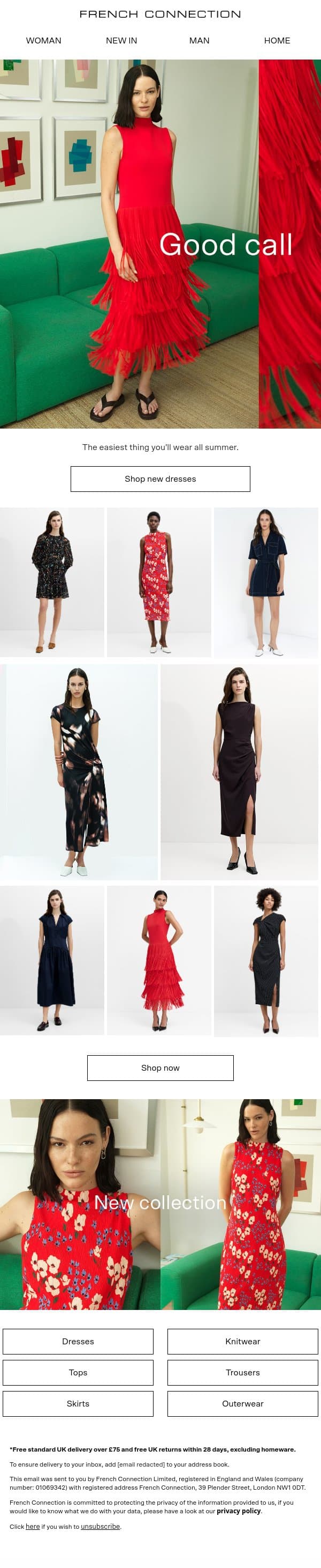 Wear the dress email from French Connection screenshot