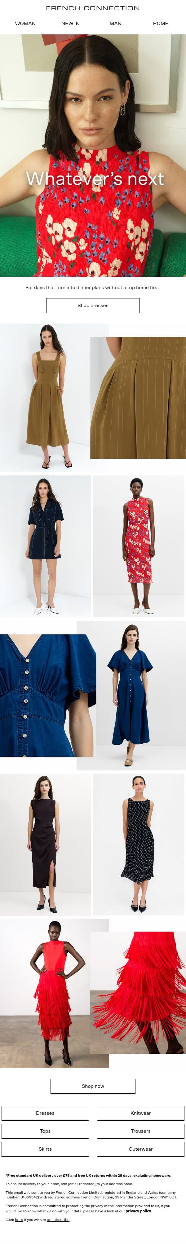 Dresses you'll wear all day email from French Connection screenshot