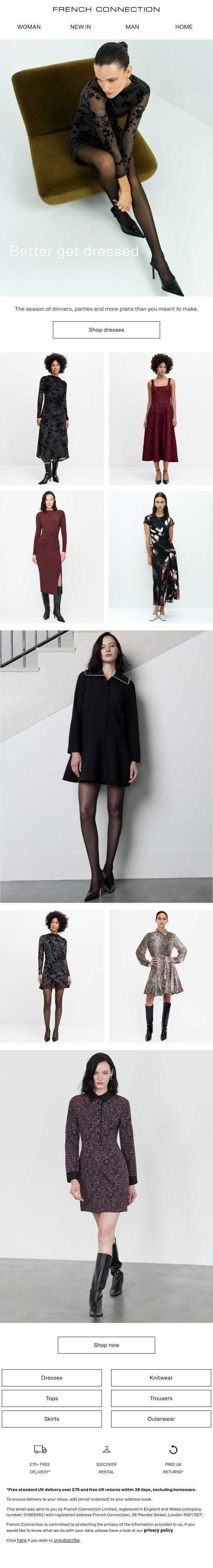 Dresses for your next yes email from French Connection screenshot
