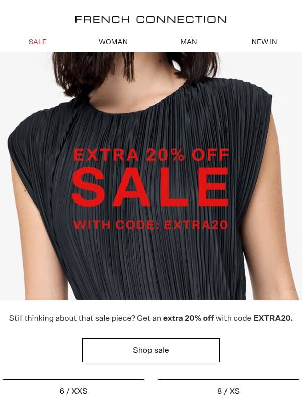 An extra 20% off sale? Go on then. email from French Connection