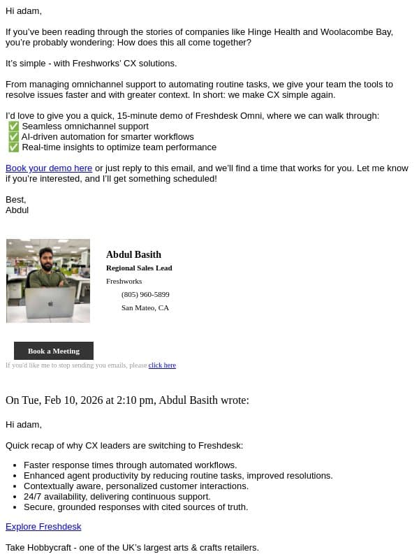 Re: 5 reasons CX Leaders choose Freshdesk email from Freshdesk