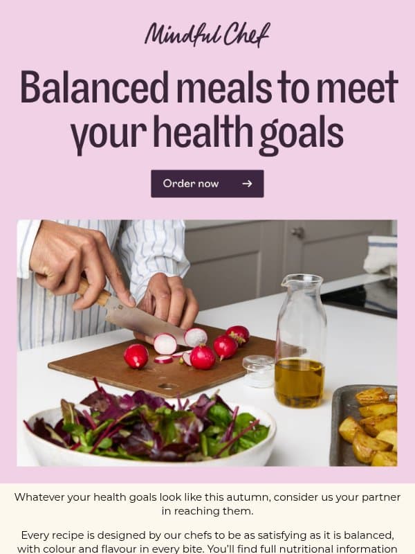 30% off to help you reach your health goals email from Freshly