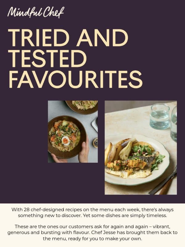 30% off your first 4 boxes of our most-loved recipes email from Freshly