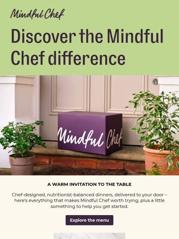 Discover the Mindful Chef difference email from Freshly