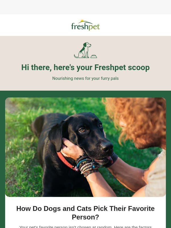 How do pets pick their favorite person? 🐶 email from Freshpet