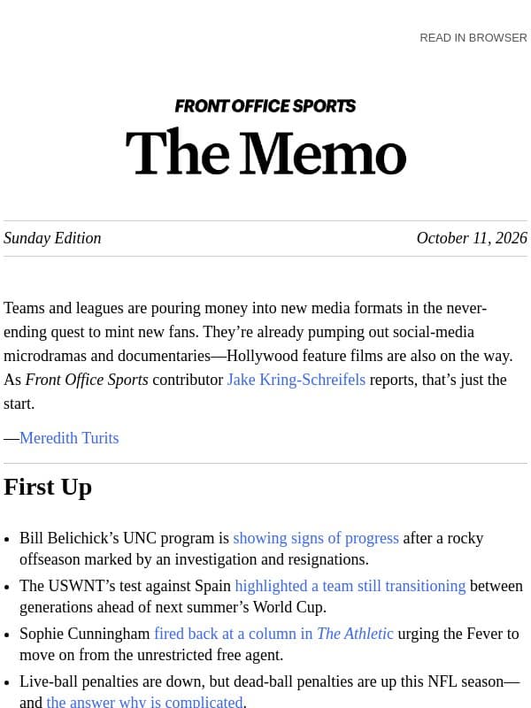 Sports Media’s New ‘Blueprint’ email from Front Office Sports