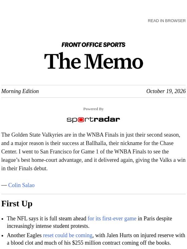 The WNBA's New Blueprint email from Front Office Sports