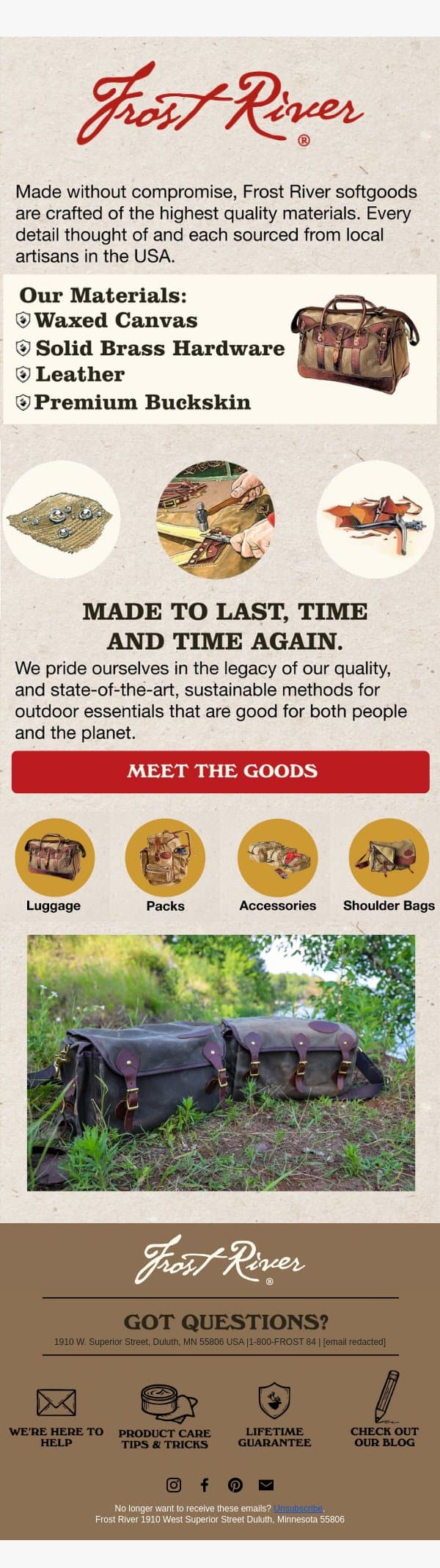 Frost River: Tradition Woven into Every Piece email from Frost River screenshot