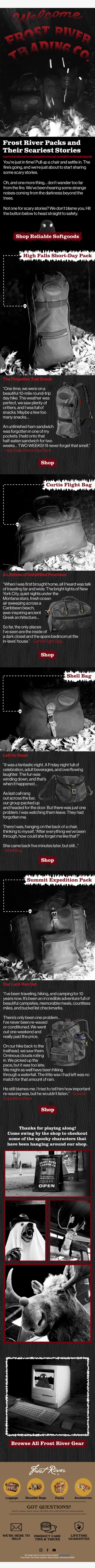 Spooky Campfire Stories email from Frost River screenshot