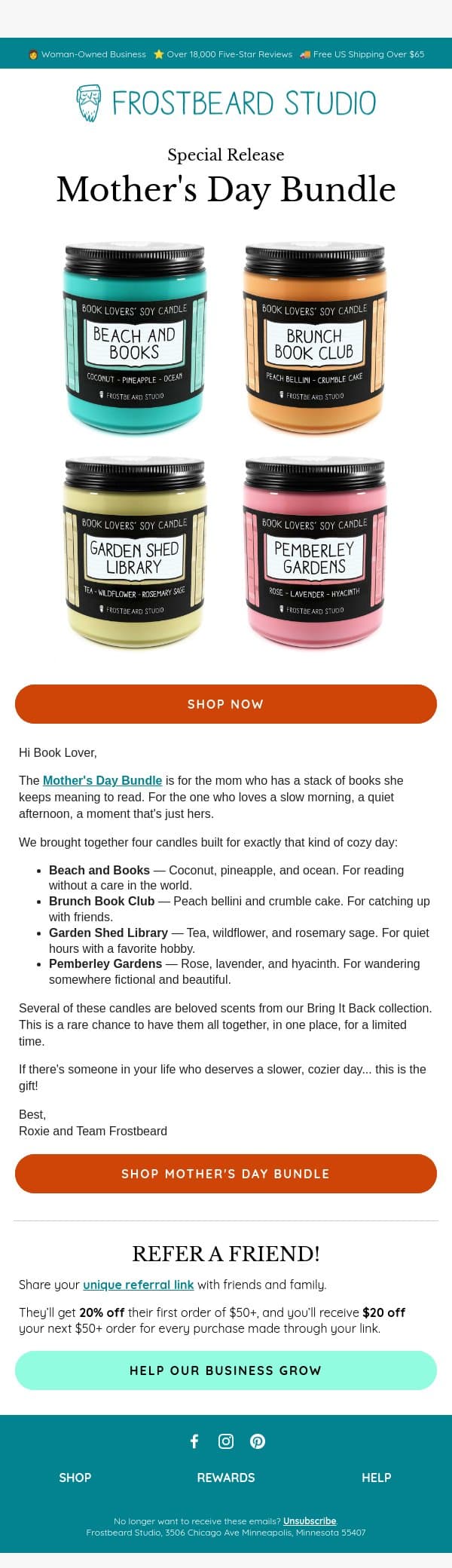 Special Release — Mother's Day Bundle email from Frostbeard Studio screenshot