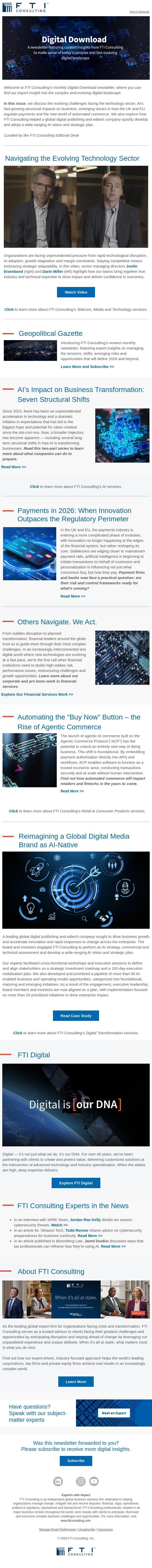 FTI Digital Download email from FTI Consulting screenshot