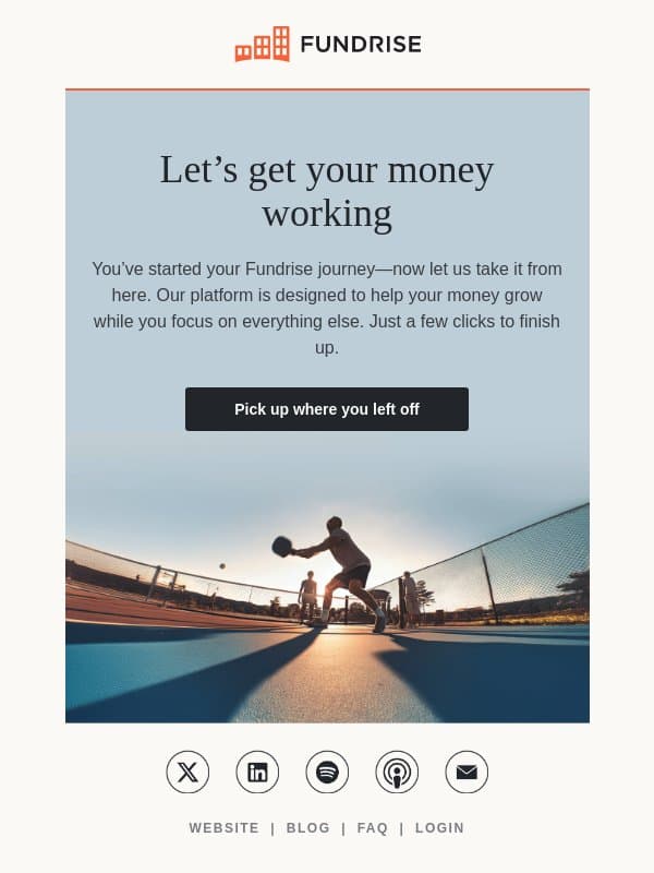 Your portfolio is ready for what’s next email from Fundrise