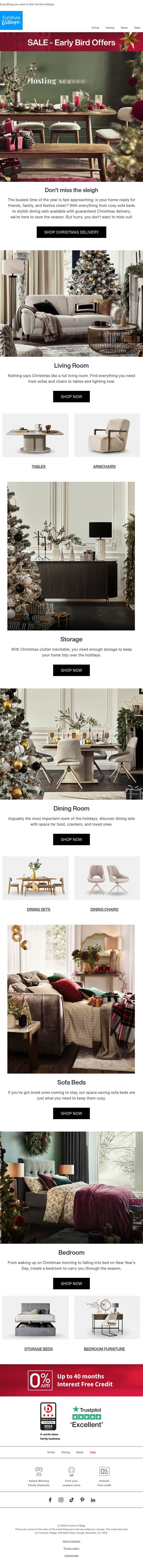 ✨ Get your home guest-ready for Christmas email from Furniture Village screenshot
